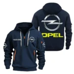 Hoodie Half Zipper Exclusive Logo Gift For European Sedan Enthusiasts CAR200 - Navy