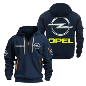 Hoodie Half Zipper Exclusive Logo Gift For European Sedan Enthusiasts CAR200 - Navy