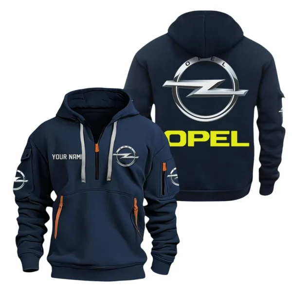 Hoodie Half Zipper Exclusive Logo Gift For European Sedan Enthusiasts CAR200 - Navy