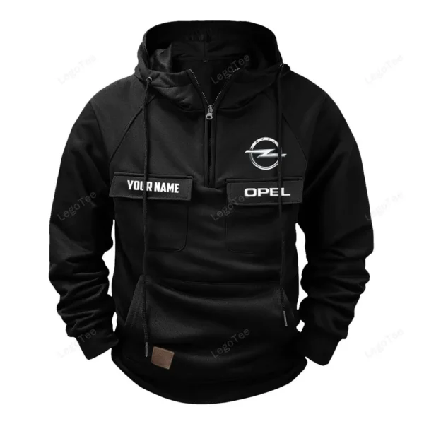 Mid-Size Auto Tactical Quarter Zip Hoodie, Exclusive Logo Hoodie For Car Enthusiasts CAR109 - Black