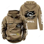 Family Vehicle Tactical Quarter Zip Hoodie, Exclusive Logo Hoodie For Car Enthusiasts CAR122 - Khaki