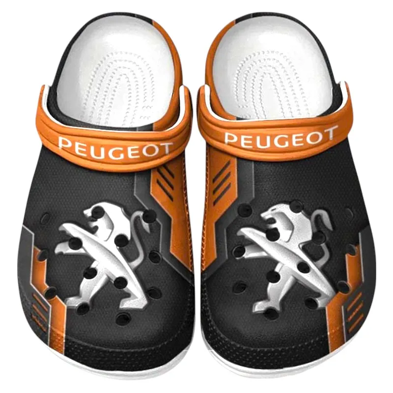 Orange Custom European Sedan All Over Print Clog, Car Culture Inspired Footwear Gift for Men and Women CAR185