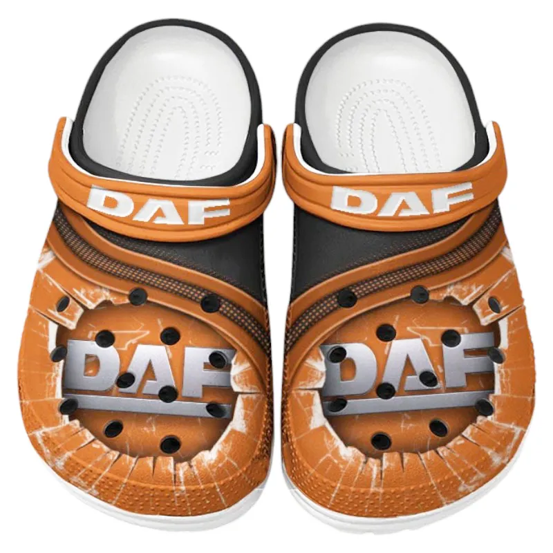 Orange Edition Freight Truck Inspired All Over Print Clog, Perfect Gift Footwear for Automotive Enthusiasts CAR188