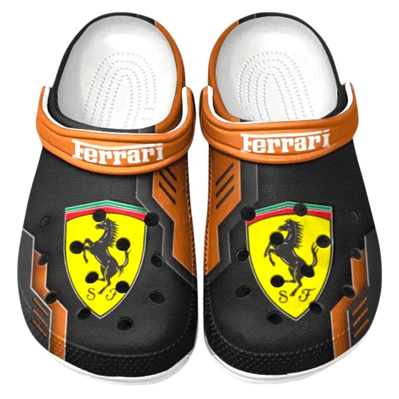 Orange Edition Track-Ready Sports Car Inspired All Over Print Clog, Perfect Gift Footwear for Automotive Enthusiasts CAR185