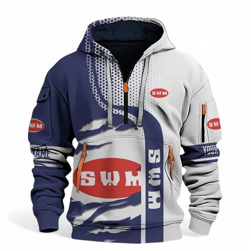 Outdoor Explorer Hoodie Half Zip 3D, Rugged & Sporty Hoodie For Car Lovers CAR398 - Blue
