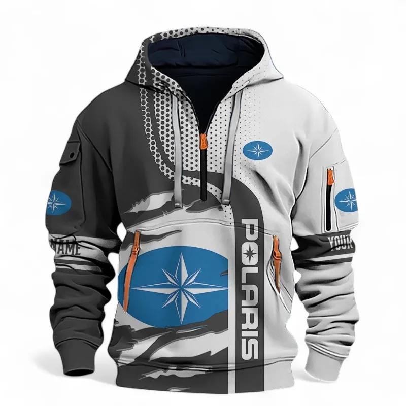 Outdoor Terrain Vehicle Hoodie Half Zip 3D, Streetwear Casual Outfit For Car Lovers CAR398 - Black