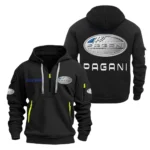 Grand Tourer Hoodie Half Zipper, Exclusive Logo Hoodie For Grand Tourer Enthusiasts CAR200 - Black