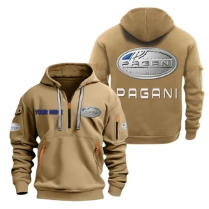 Exotic Coupe Hoodie Half Zipper, All Over Print Hoodie Gift For Exotic Coupe Enthusiasts CAR200 - Khaki