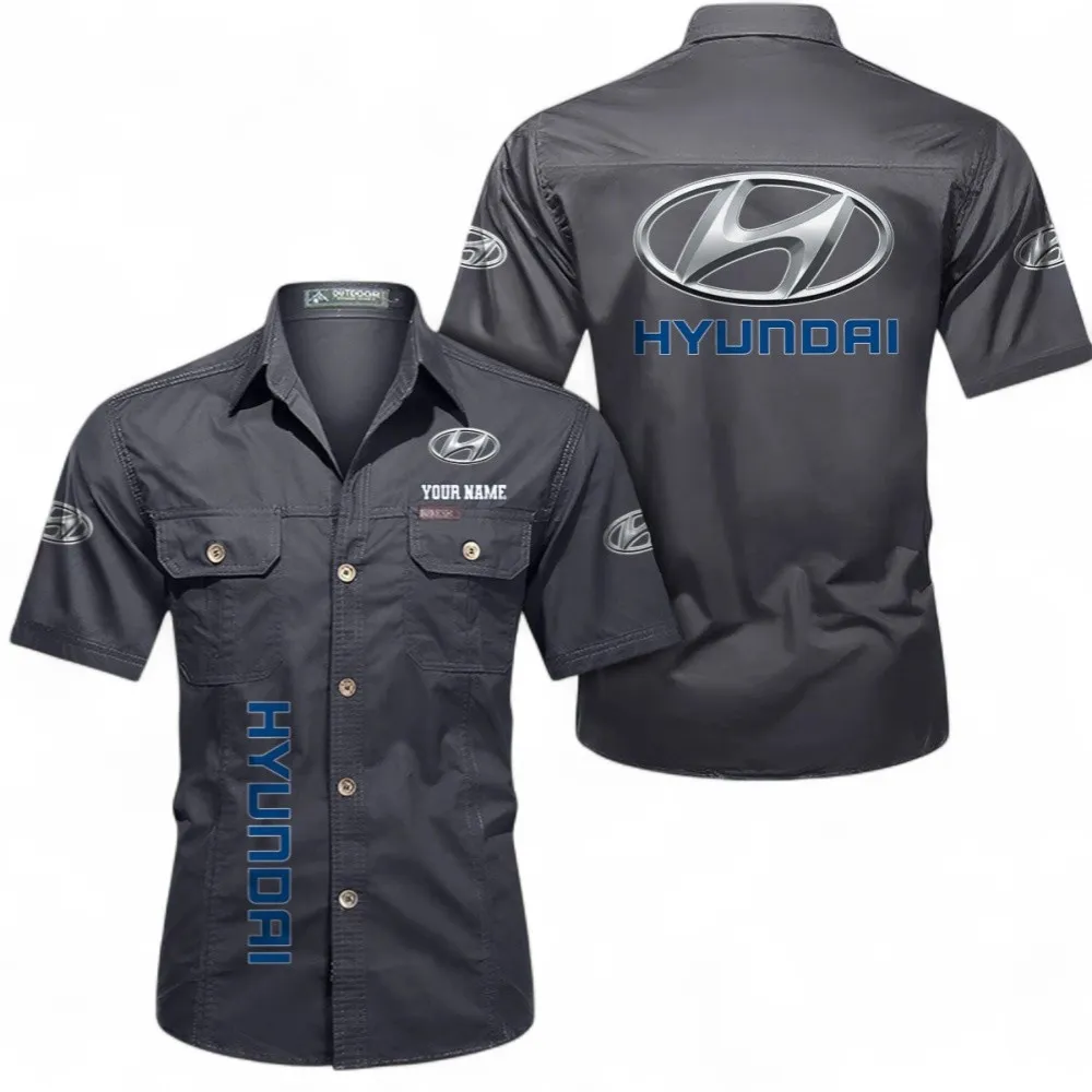 Passenger Vehicle Cotton Short Sleeve Shirt, Custom Name CAR392 - Gray