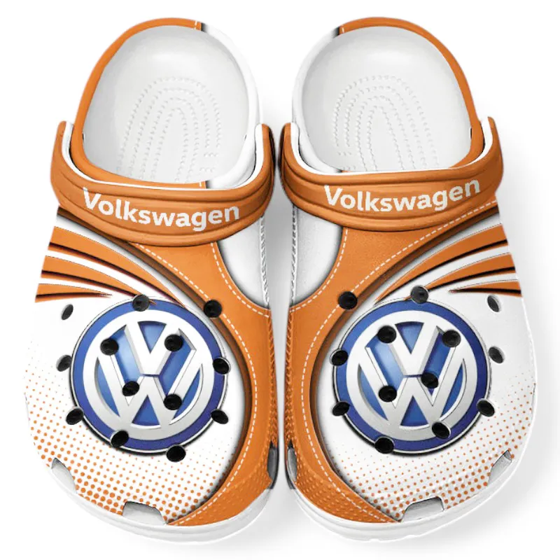 Passenger Vehicle Lover’s All Over Print Clog, Slip-On Shoes for Daily Comfort and Garage Style CAR181 - Orange
