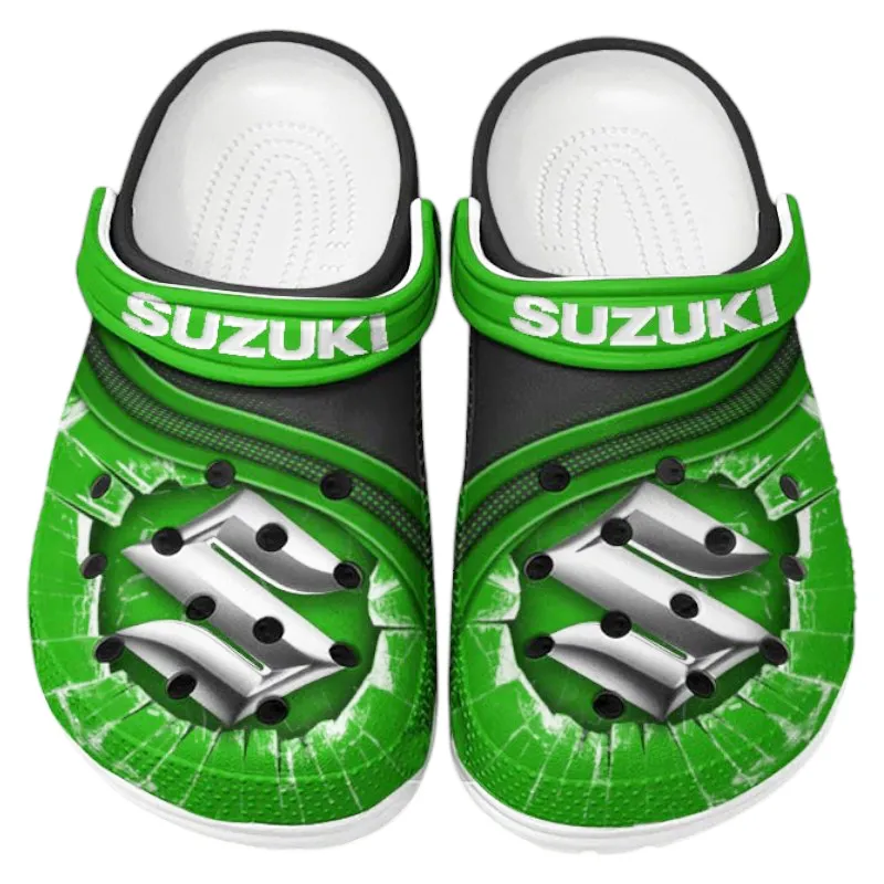 Performance Hatch Culture Clog, Stylish All Over Print Lightweight Shoes for Auto Fans and Streetwear Style CAR188 - Green