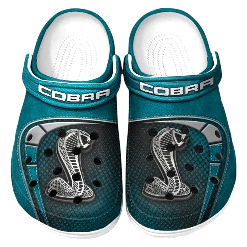 Performance Muscle Car Lover’s All Over Print Clog, Slip-On Shoes for Daily Comfort and Garage Style CAR177 - Cyan