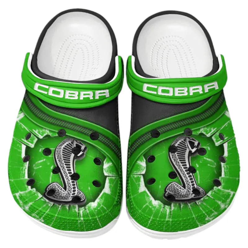 Performance Muscle Car Lover’s All Over Print Clog, Slip-On Shoes for Daily Comfort and Garage Style CAR188 - Green