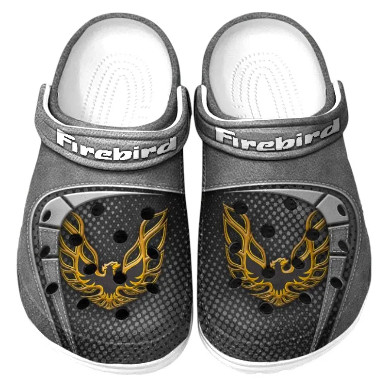 Performance Two-Door Culture Clog, Stylish All Over Print Lightweight Shoes for Auto Fans and Streetwear Style CAR177 - Gray