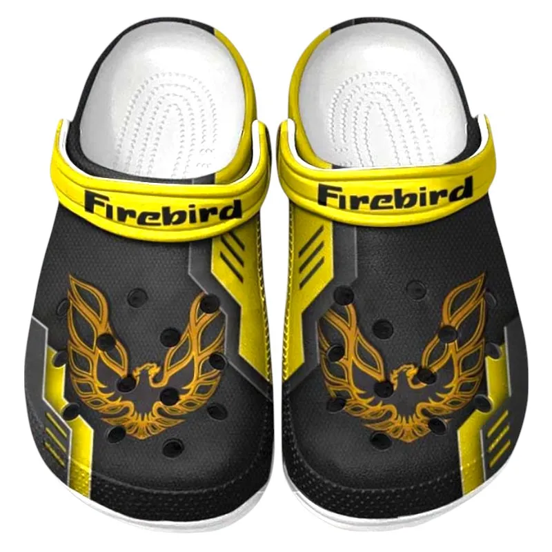 Performance Two-Door Culture Clog, Stylish All Over Print Lightweight Shoes for Auto Fans and Streetwear Style CAR185 - Yellow