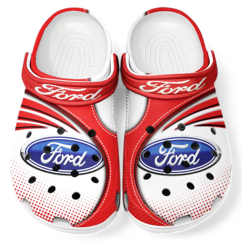Performance Vehicle Culture Clog, Stylish All Over Print Lightweight Shoes for Auto Fans and Streetwear Style CAR181 - Red