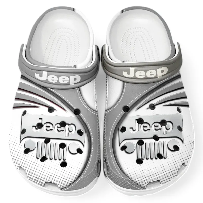 Personalized 4x4 Vehicle Maker Design Clog, Full Print Slip-On Footwear Gift for Car Lovers CAR181 - Gray