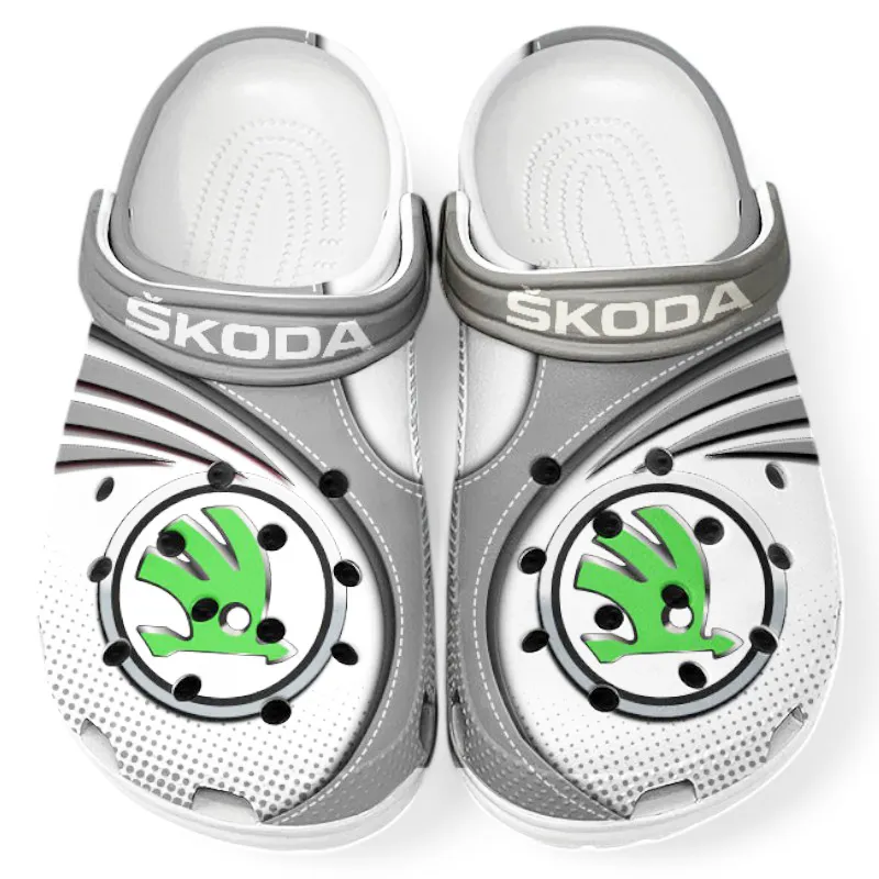 Personalized Affordable Ride Design Clog, Full Print Slip-On Footwear Gift for Car Lovers CAR181 - Gray
