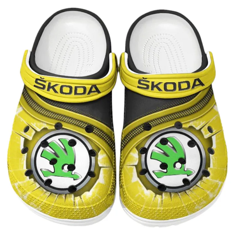 Personalized Affordable Ride Design Clog, Full Print Slip-On Footwear Gift for Car Lovers CAR188 - Yellow