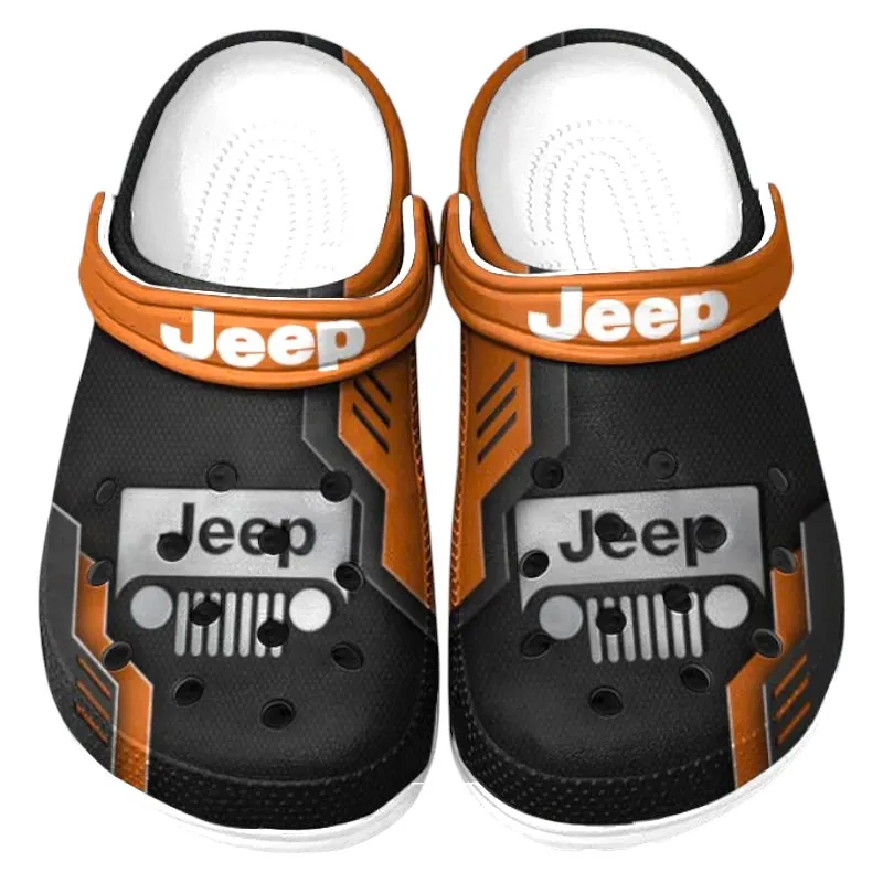 Personalized All-Terrain Utility Ride Design Clog, Full Print Slip-On Footwear Gift for Car Lovers CAR185 - Orange
