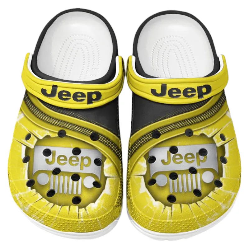 Personalized All-Terrain Utility Ride Design Clog, Full Print Slip-On Footwear Gift for Car Lovers CAR188 - Yellow