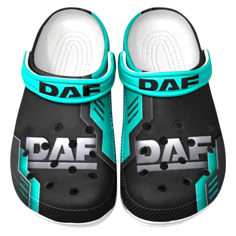 Personalized Cargo Hauler Design Clog, Full Print Slip-On Footwear Gift for Car Lovers CAR185 - Cyan