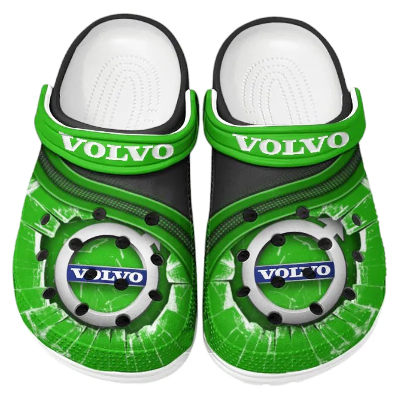 Personalized Compact SUV Design Clog, Full Print Slip-On Footwear Gift for Car Lovers CAR188 - Green
