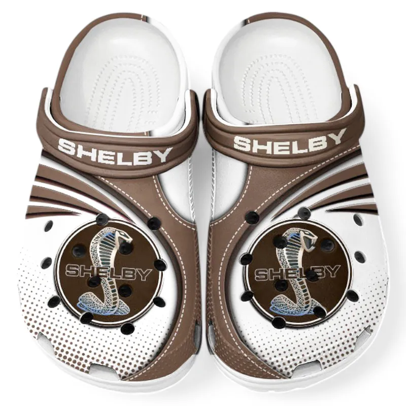 Personalized Drag Strip Muscle Design Clog, Full Print Slip-On Footwear Gift for Car Lovers CAR181 - Brown