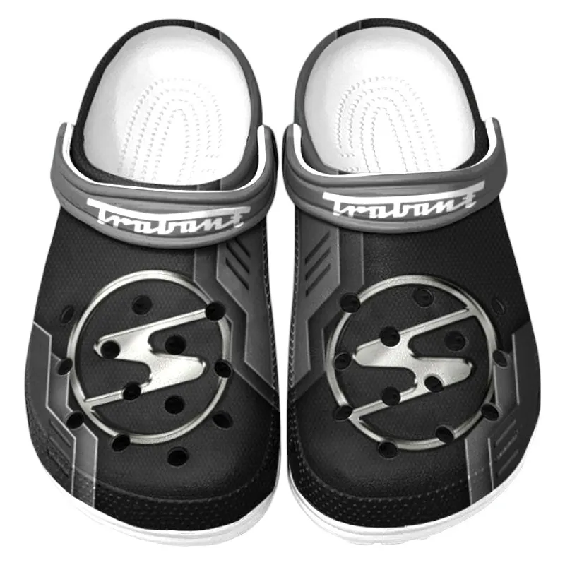 Personalized East European Car Design Clog, Full Print Slip-On Footwear Gift for Car Lovers CAR185 - Gray