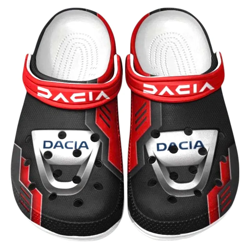 Personalized Eastern European Car Design Clog, Full Print Slip-On Footwear Gift for Car Lovers CAR185 - Red