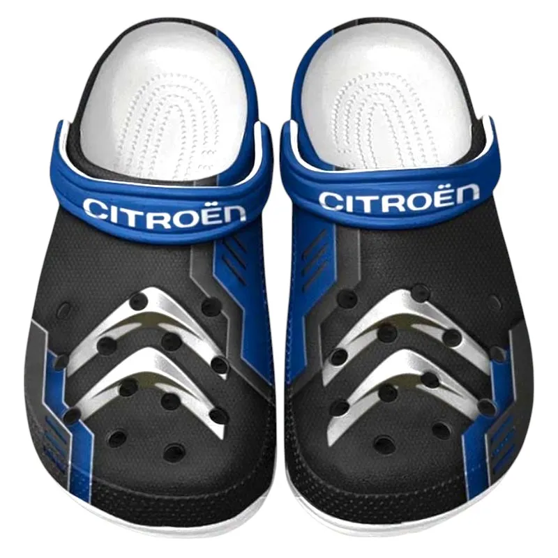 Personalized Efficient Vehicle Design Clog, Full Print Slip-On Footwear Gift for Car Lovers CAR185 - Blue