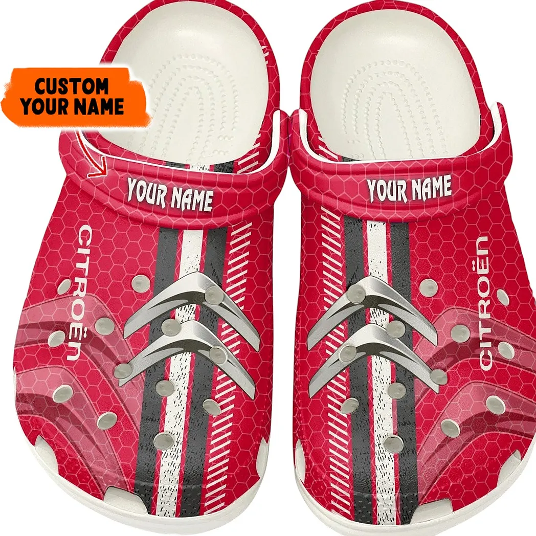 Personalized Efficient Vehicle Design Clog, Full Print Slip-On Footwear Gift for Car Lovers CAR820 - White
