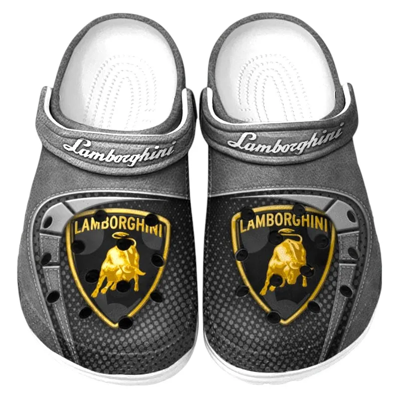 Personalized Exotic Sports Car Design Clog, Full Print Slip-On Footwear Gift for Car Lovers CAR177 - Gray