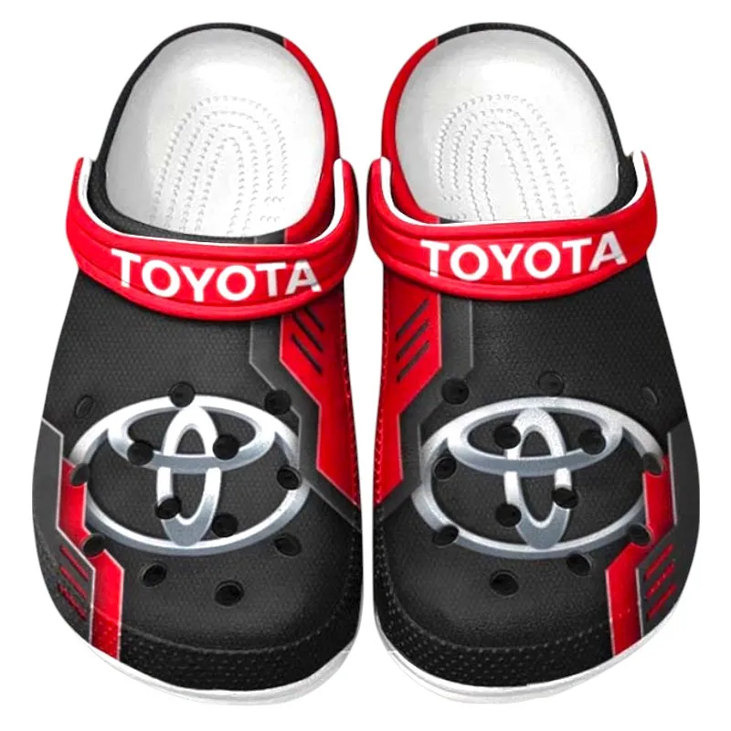 Personalized Four-Door Sedan Design Clog, Full Print Slip-On Footwear Gift for Car Lovers CAR185 - Red