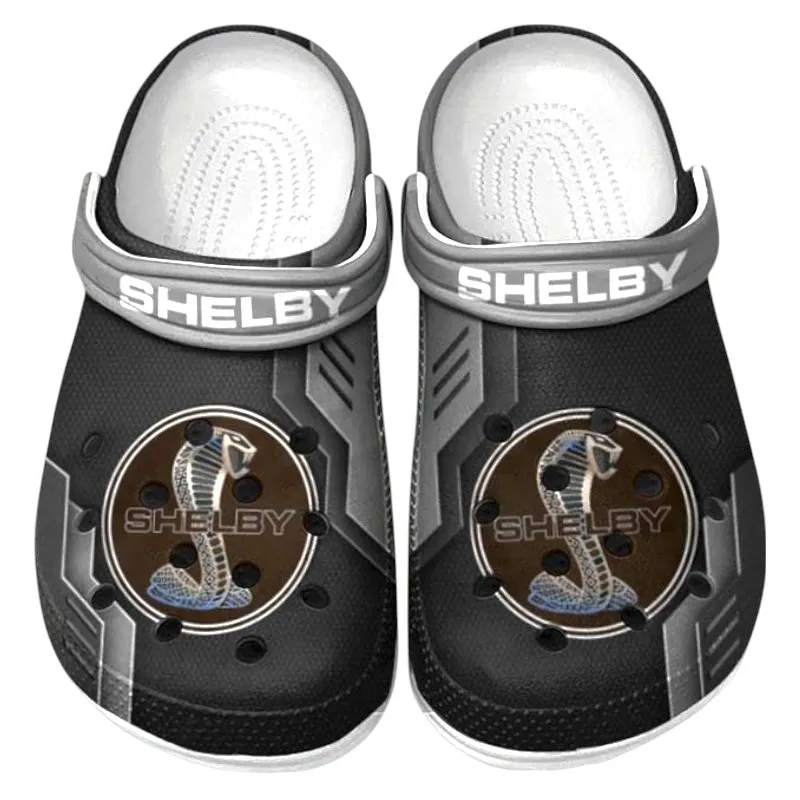 Personalized High-Horsepower Vehicle Design Clog, Full Print Slip-On Footwear Gift for Car Lovers CAR185 - Gray