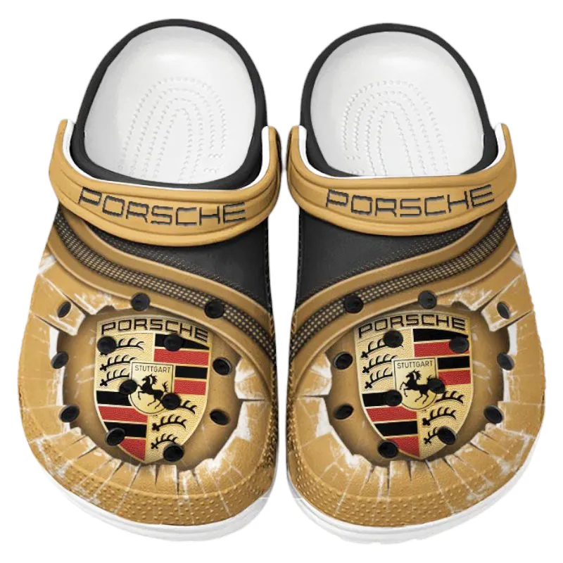 Personalized Historic American Ride Design Clog, Full Print Slip-On Footwear Gift for Car Lovers CAR188 - Yellow