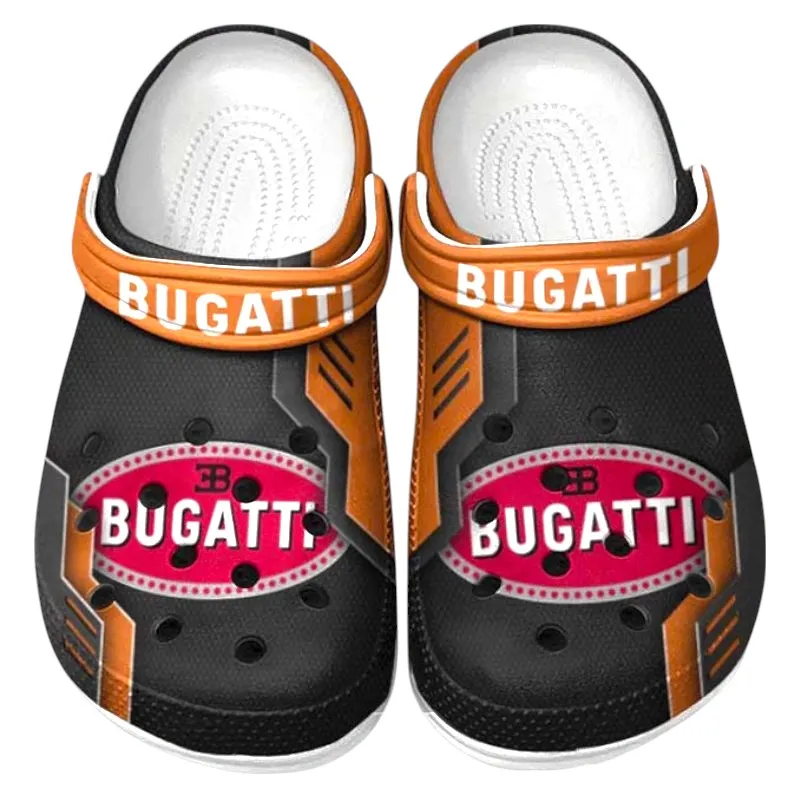 Personalized Luxury Performance Machine Design Clog, Full Print Slip-On Footwear Gift for Car Lovers CAR185 - Orange
