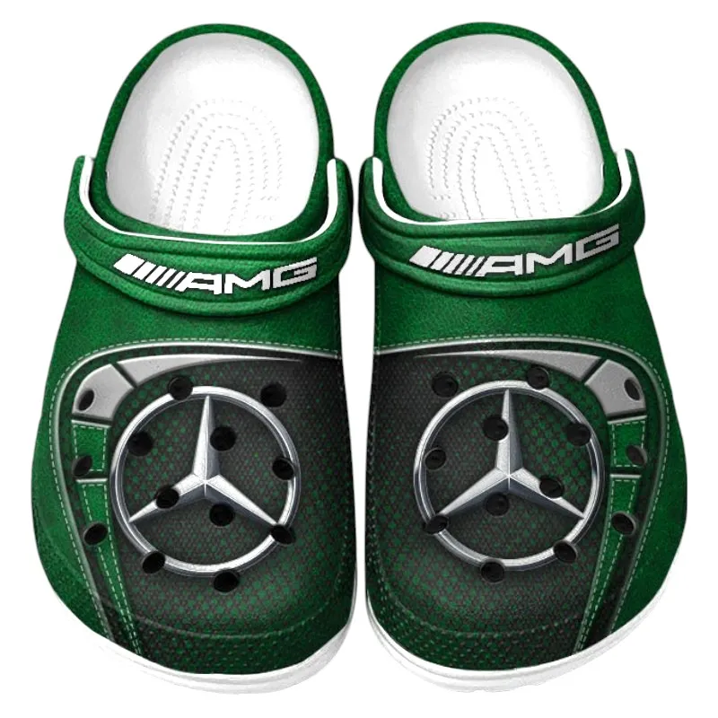 Personalized Luxury Speed Car Design Clog, Full Print Slip-On Footwear Gift for Car Lovers CAR177 - Green