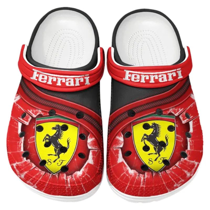 Personalized Luxury Speedster Design Clog, Full Print Slip-On Footwear Gift for Car Lovers CAR188 - Red
