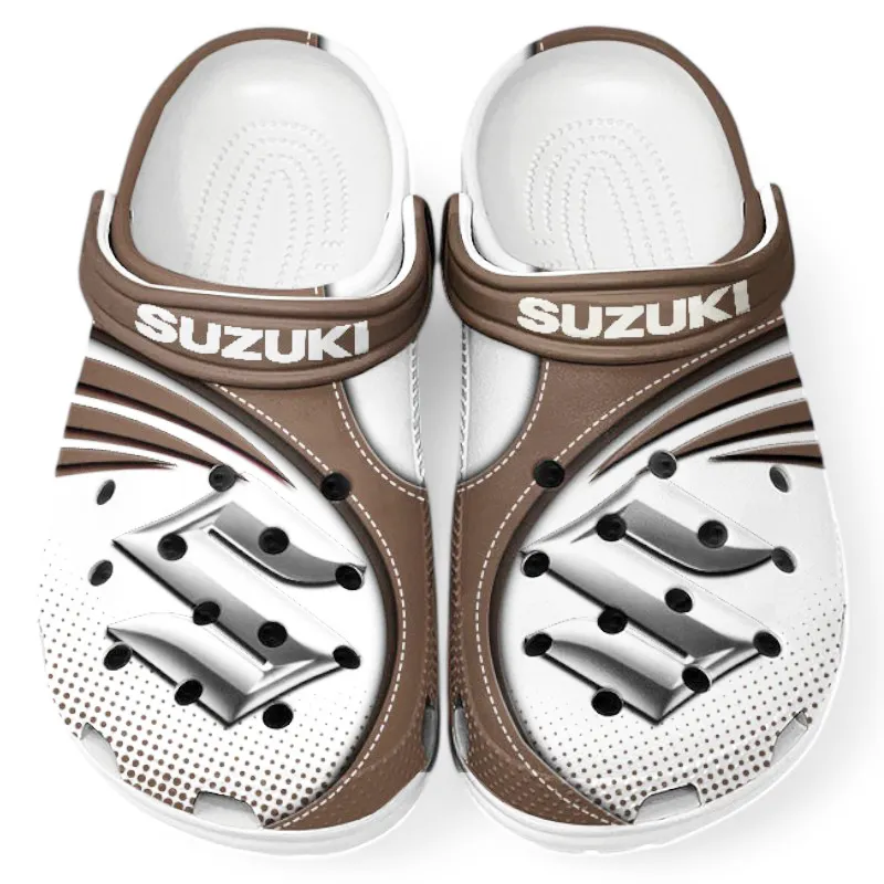 Personalized Motorcycle-Inspired Car Design Clog, Full Print Slip-On Footwear Gift for Car Lovers CAR181 - Brown