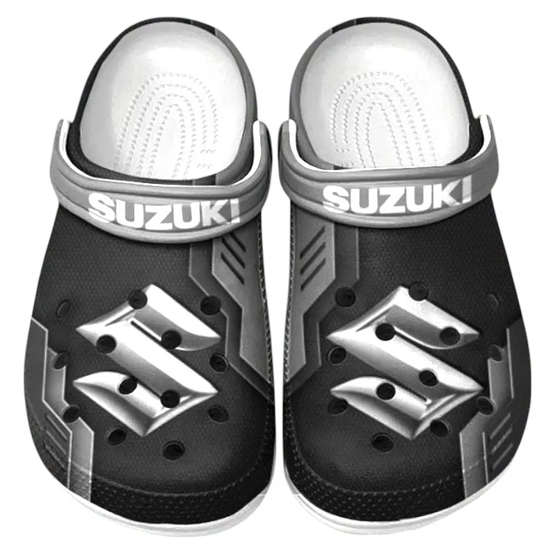 Personalized Motorcycle-Inspired Car Design Clog, Full Print Slip-On Footwear Gift for Car Lovers CAR185 - Gray
