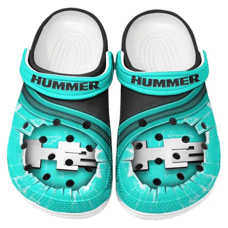 Personalized Off-Road Beast Design Clog, Full Print Slip-On Footwear Gift for Car Lovers CAR188 - Cyan