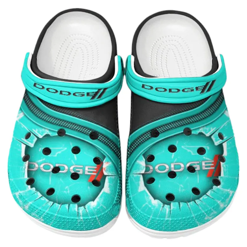Personalized Power Car Design Clog, Full Print Slip-On Footwear Gift for Car Lovers CAR188 - Cyan
