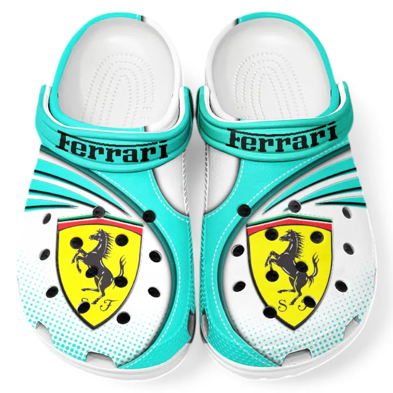 Personalized Precision Engineered Car Design Clog, Full Print Slip-On Footwear Gift for Car Lovers CAR181 - Cyan
