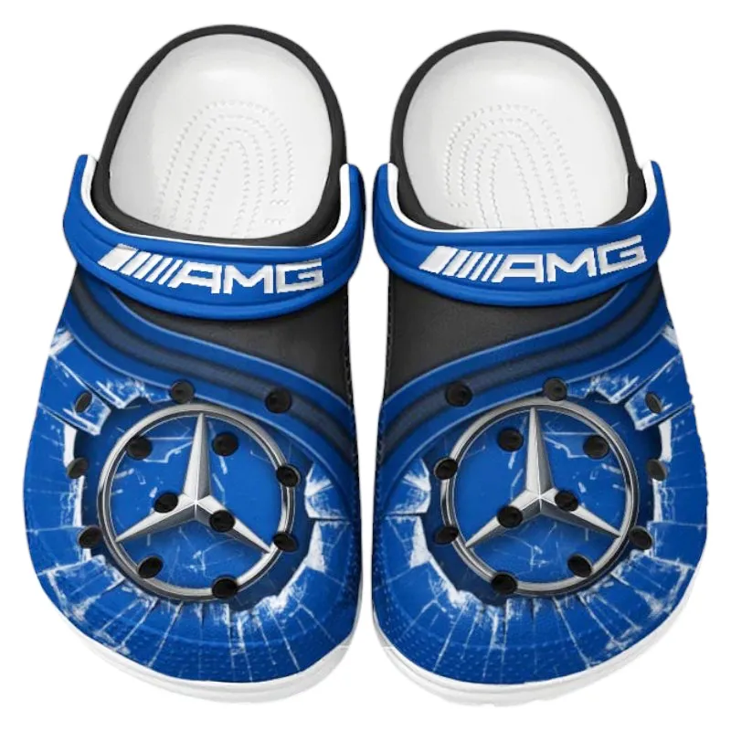 Personalized Premium Roadster Design Clog, Full Print Slip-On Footwear Gift for Car Lovers CAR188 - Blue