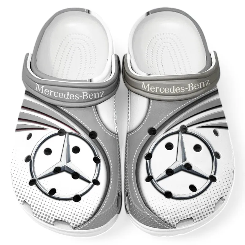 Personalized Prestige Sedan Design Clog, Full Print Slip-On Footwear Gift for Car Lovers CAR181 - Gray