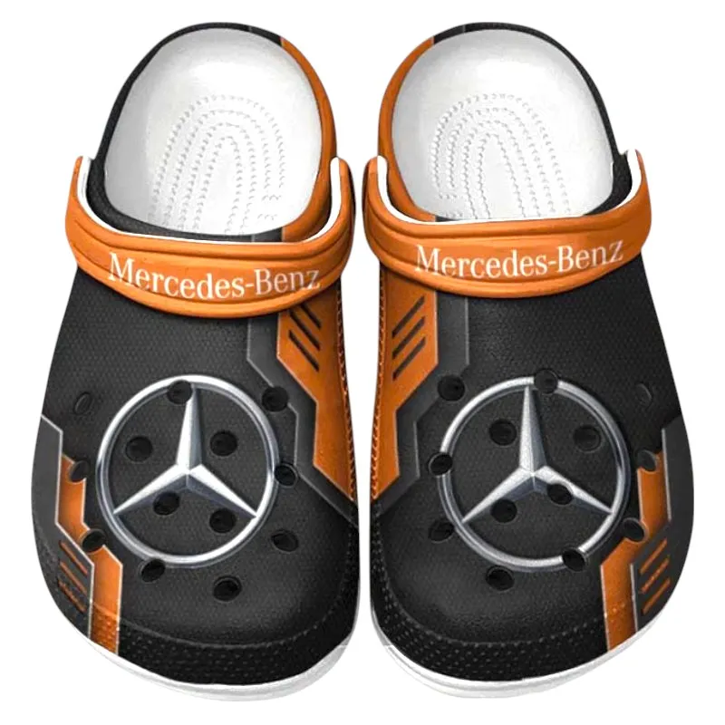 Personalized Prestige Sedan Design Clog, Full Print Slip-On Footwear Gift for Car Lovers CAR185 - Orange