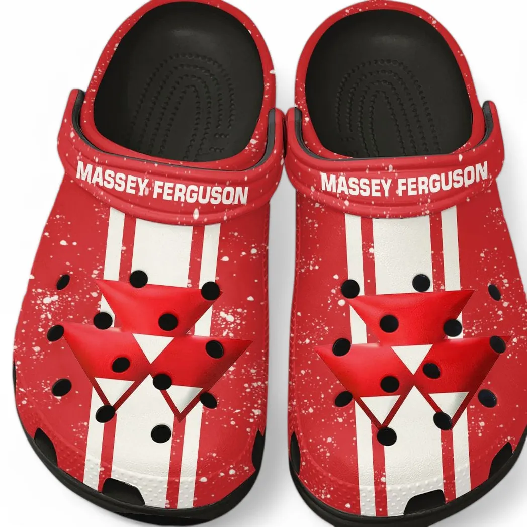 Personalized Red Farm Machine Design Clog, Full Print Slip-On Footwear Gift for Car Lovers CAR620 - Black