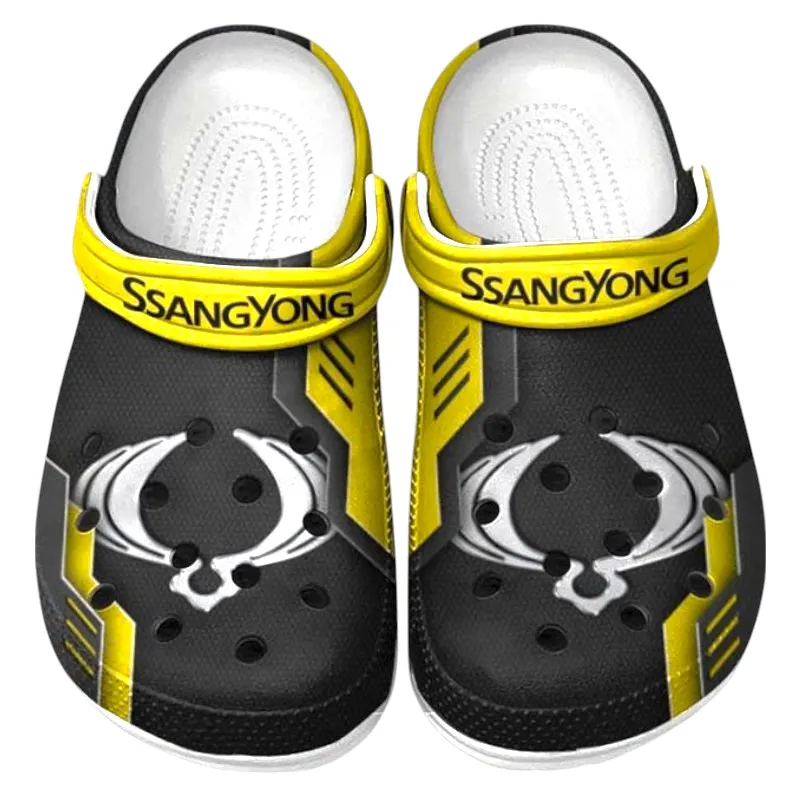 Personalized Rugged Crossover Design Clog, Full Print Slip-On Footwear Gift for Car Lovers CAR185 - Yellow