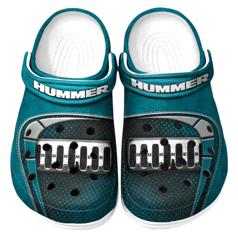 Personalized Rugged SUV Design Clog, Full Print Slip-On Footwear Gift for Car Lovers CAR177 - Cyan
